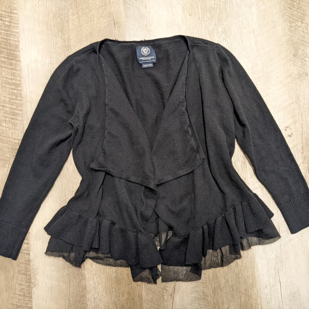 American Eagle Outfitters Black Flowy Cardigan Sweater